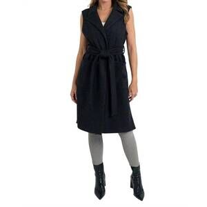 NEW LOVE TOKEN brie long vest in black